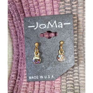 (3 for $15)~JoMa~ Goldtoned Dangly Earrings with Berry Austrailian Crystal- NWT